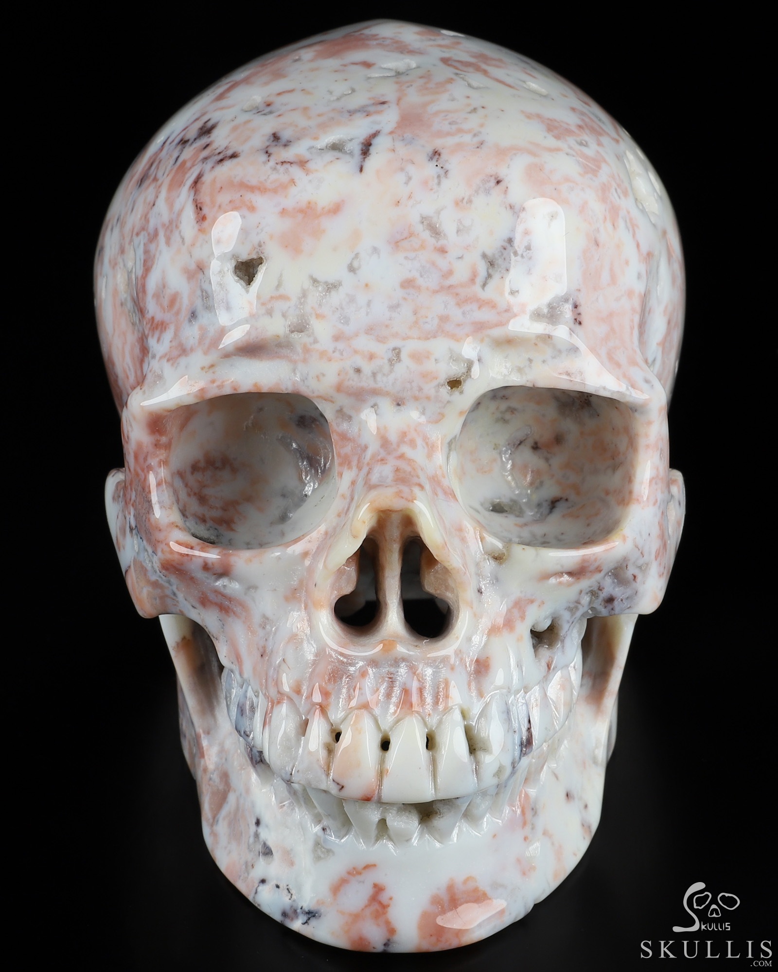 Huge 5.1" Pink Ocean Agate Carved Crystal Skull Huge 5.1" Pink Ocean Agate Carved Crystal Skull