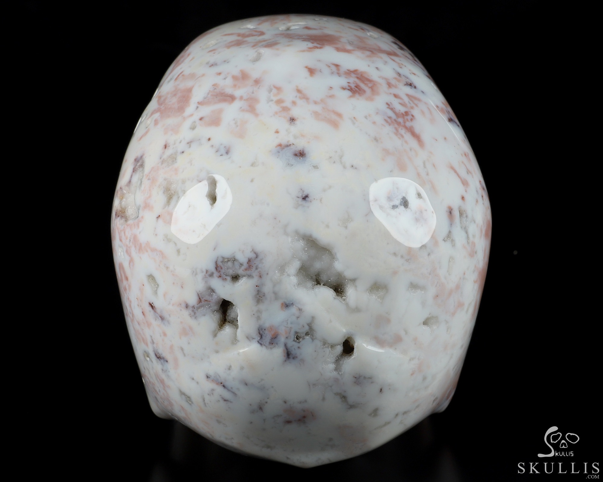 Huge 5.1" Pink Ocean Agate Carved Crystal Skull Huge 5.1" Pink Ocean Agate Carved Crystal Skull