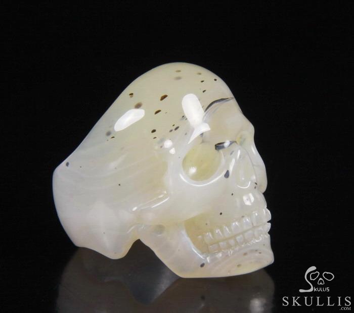 The Poetic Dreamer - US size 10 Agate Hand Carved Crystal Skull Ring, Crystal Healing Skull Jewelry, for Women & Men The Poetic Dreamer - US size 10 Agate Hand Carved Crystal Skull Ring, Crystal Healing Skull Jewelry, for Women & Men