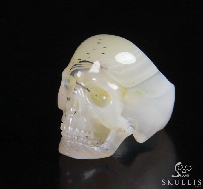 The Poetic Dreamer - US size 10 Agate Hand Carved Crystal Skull Ring, Crystal Healing Skull Jewelry, for Women & Men The Poetic Dreamer - US size 10 Agate Hand Carved Crystal Skull Ring, Crystal Healing Skull Jewelry, for Women & Men