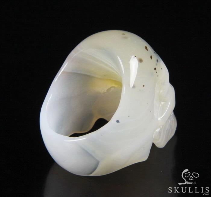 The Poetic Dreamer - US size 10 Agate Hand Carved Crystal Skull Ring, Crystal Healing Skull Jewelry, for Women & Men The Poetic Dreamer - US size 10 Agate Hand Carved Crystal Skull Ring, Crystal Healing Skull Jewelry, for Women & Men