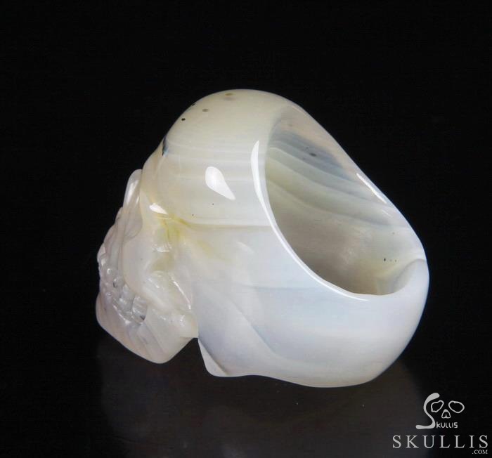 The Poetic Dreamer - US size 10 Agate Hand Carved Crystal Skull Ring, Crystal Healing Skull Jewelry, for Women & Men The Poetic Dreamer - US size 10 Agate Hand Carved Crystal Skull Ring, Crystal Healing Skull Jewelry, for Women & Men