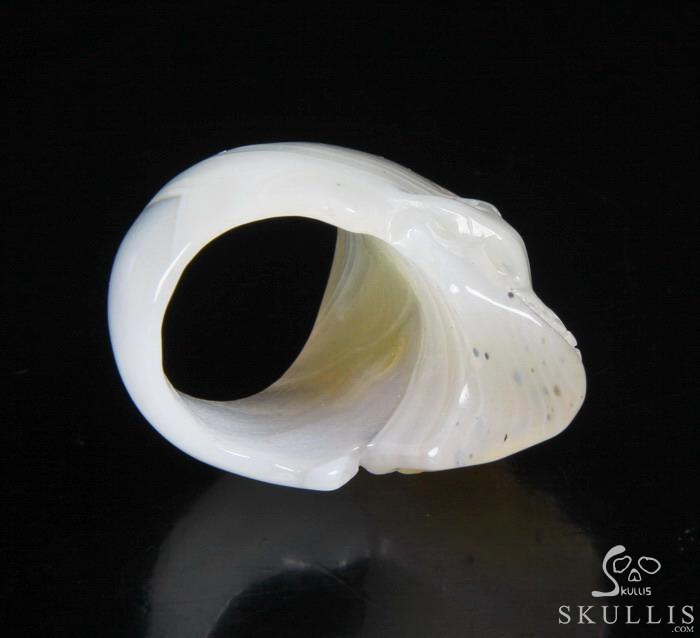 The Poetic Dreamer - US size 10 Agate Hand Carved Crystal Skull Ring, Crystal Healing Skull Jewelry, for Women & Men The Poetic Dreamer - US size 10 Agate Hand Carved Crystal Skull Ring, Crystal Healing Skull Jewelry, for Women & Men