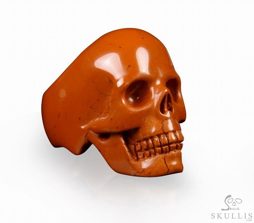 The Poetic Dreamer - US size 11.5 Red Jasper Hand Carved Crystal Skull Ring, Crystal Healing Skull Jewelry, for Women & Men The Poetic Dreamer - US size 11.5 Red Jasper Hand Carved Crystal Skull Ring, Crystal Healing Skull Jewelry, for Women & Men