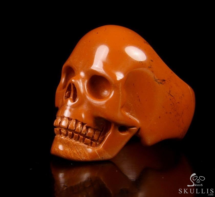 The Poetic Dreamer - US size 11.5 Red Jasper Hand Carved Crystal Skull Ring, Crystal Healing Skull Jewelry, for Women & Men The Poetic Dreamer - US size 11.5 Red Jasper Hand Carved Crystal Skull Ring, Crystal Healing Skull Jewelry, for Women & Men