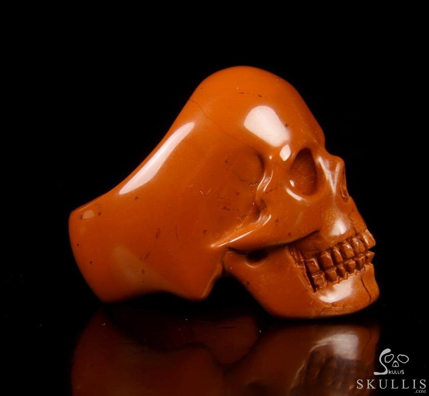 The Poetic Dreamer - US size 11.5 Red Jasper Hand Carved Crystal Skull Ring, Crystal Healing Skull Jewelry, for Women & Men The Poetic Dreamer - US size 11.5 Red Jasper Hand Carved Crystal Skull Ring, Crystal Healing Skull Jewelry, for Women & Men