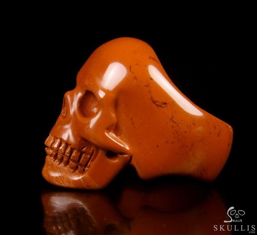 The Poetic Dreamer - US size 11.5 Red Jasper Hand Carved Crystal Skull Ring, Crystal Healing Skull Jewelry, for Women & Men The Poetic Dreamer - US size 11.5 Red Jasper Hand Carved Crystal Skull Ring, Crystal Healing Skull Jewelry, for Women & Men