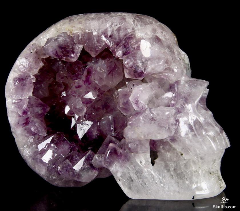 Unique Huge 5 3 Amethyst Geode Carved Crystal Skull Sculpture Skullis Gemstone Crystal Skulls