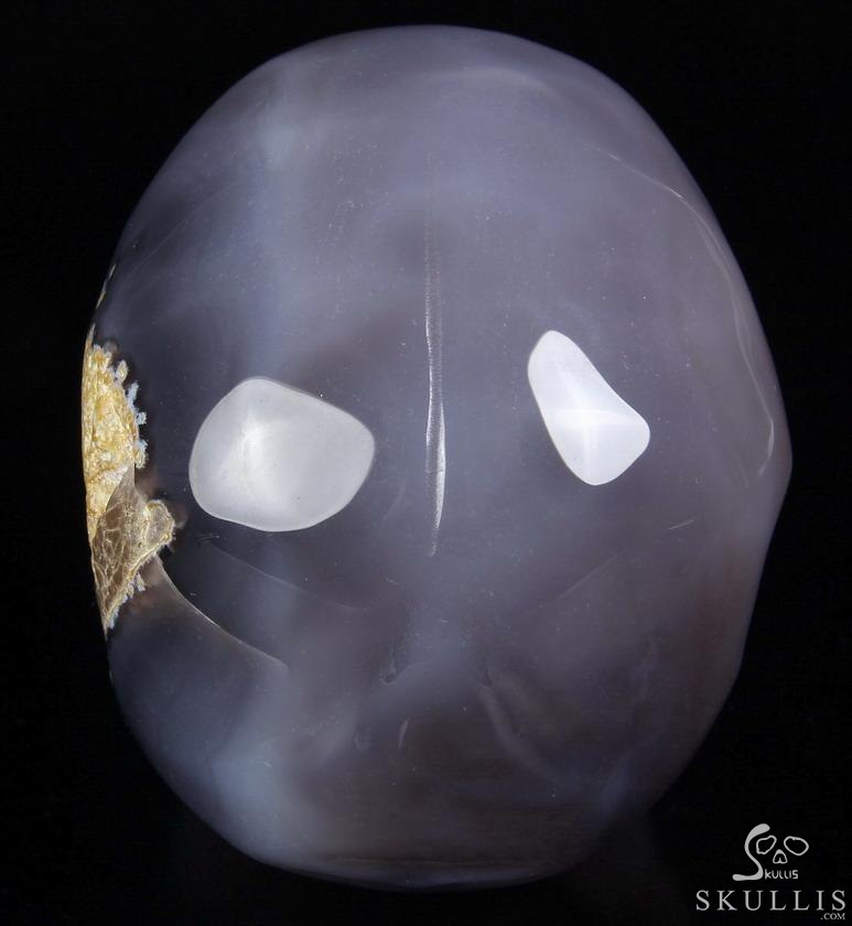 Huge 6.0" Grey & White Agate Carved Crystal Skull,Super Realistic Huge 6.0" Grey & White Agate Carved Crystal Skull,Super Realistic