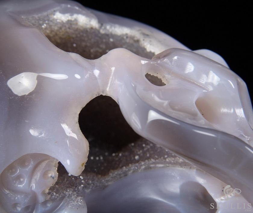 Huge 6.0" Grey & White Agate Carved Crystal Skull,Super Realistic Huge 6.0" Grey & White Agate Carved Crystal Skull,Super Realistic