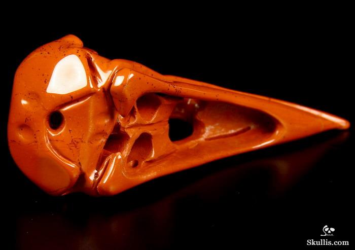 Huge 4.7" Red Jasper Carved Crystal Raven Skull Huge 4.7" Red Jasper Carved Crystal Raven Skull