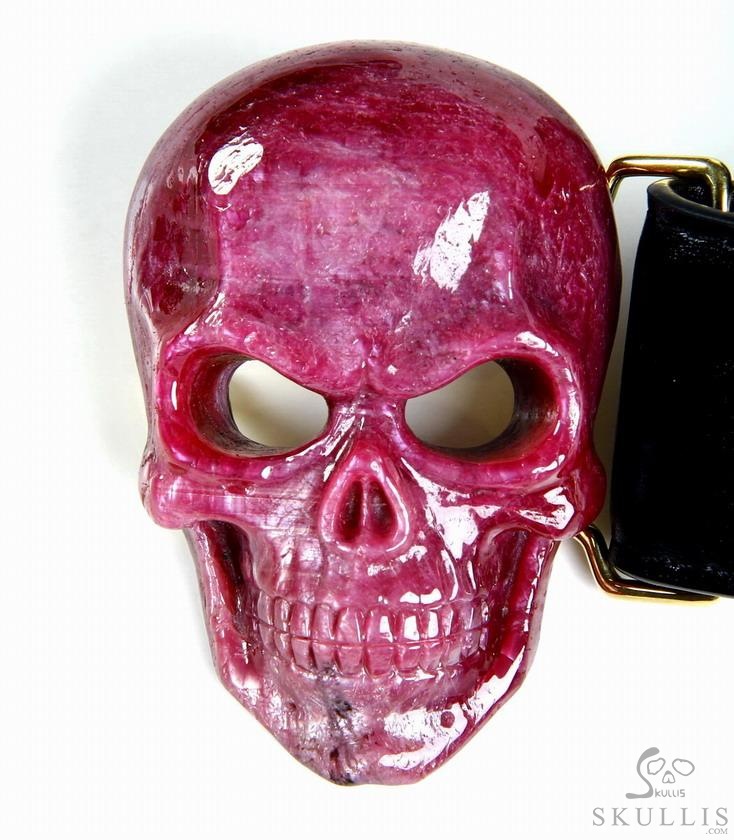 The Vanguard Buckle - Ruby Hand Carved Crystal Skull Buckle with 18K Gold, Crystal Healing Skull Jewelry, for Women & Men The Vanguard Buckle - Ruby Hand Carved Crystal Skull Buckle with 18K Gold, Crystal Healing Skull Jewelry, for Women & Men