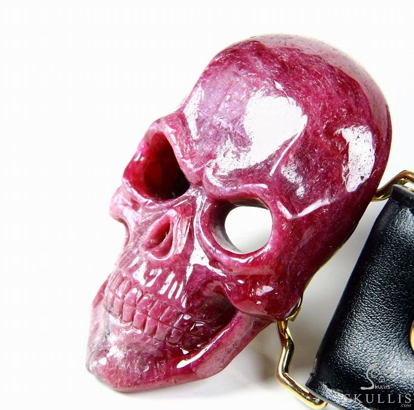 The Vanguard Buckle - Ruby Hand Carved Crystal Skull Buckle with 18K Gold, Crystal Healing Skull Jewelry, for Women & Men The Vanguard Buckle - Ruby Hand Carved Crystal Skull Buckle with 18K Gold, Crystal Healing Skull Jewelry, for Women & Men