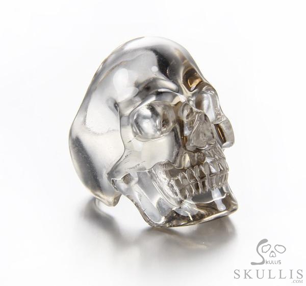 The Poetic Dreamer - US size 5 Smoky Quartz Rock Crystal Hand Carved Skull Ring, Crystal Healing Skull Jewelry, for Women & Men The Poetic Dreamer - US size 5 Smoky Quartz Rock Crystal Hand Carved Skull Ring, Crystal Healing Skull Jewelry, for Women & Men