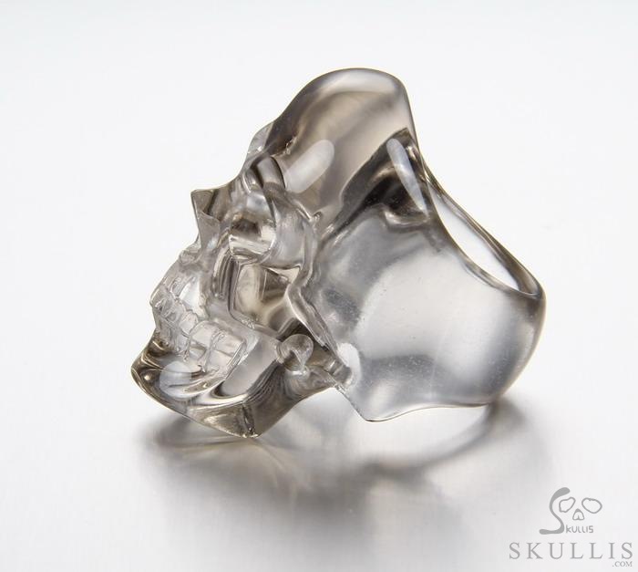The Poetic Dreamer - US size 5 Smoky Quartz Rock Crystal Hand Carved Skull Ring, Crystal Healing Skull Jewelry, for Women & Men The Poetic Dreamer - US size 5 Smoky Quartz Rock Crystal Hand Carved Skull Ring, Crystal Healing Skull Jewelry, for Women & Men