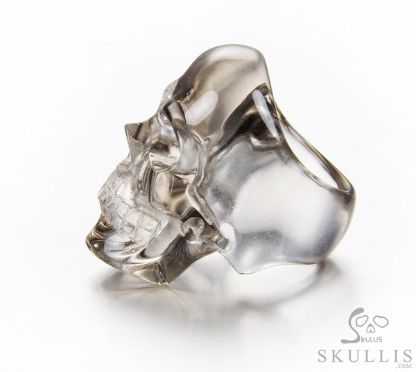 The Poetic Dreamer - US size 5 Smoky Quartz Rock Crystal Hand Carved Skull Ring, Crystal Healing Skull Jewelry, for Women & Men The Poetic Dreamer - US size 5 Smoky Quartz Rock Crystal Hand Carved Skull Ring, Crystal Healing Skull Jewelry, for Women & Men