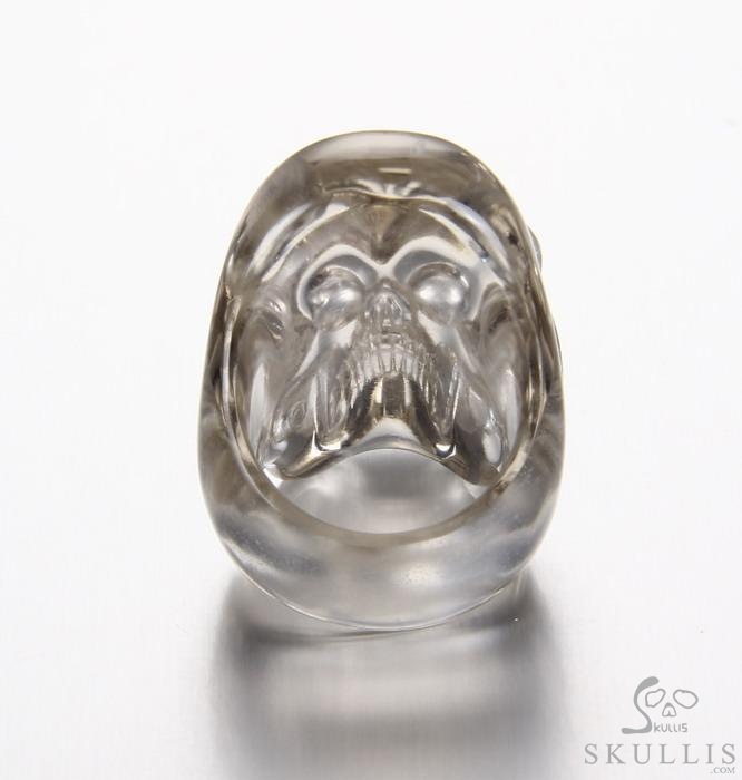 The Poetic Dreamer - US size 5 Smoky Quartz Rock Crystal Hand Carved Skull Ring, Crystal Healing Skull Jewelry, for Women & Men The Poetic Dreamer - US size 5 Smoky Quartz Rock Crystal Hand Carved Skull Ring, Crystal Healing Skull Jewelry, for Women & Men