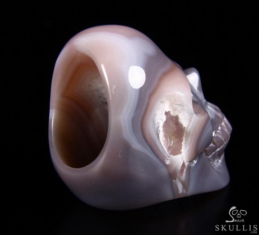 The Poetic Dreamer - US size 8 Mozambique Agate Hand Carved Crystal Skull Ring, Crystal Healing Skull Jewelry, for Women & Men The Poetic Dreamer - US size 8 Mozambique Agate Hand Carved Crystal Skull Ring, Crystal Healing Skull Jewelry, for Women & Men