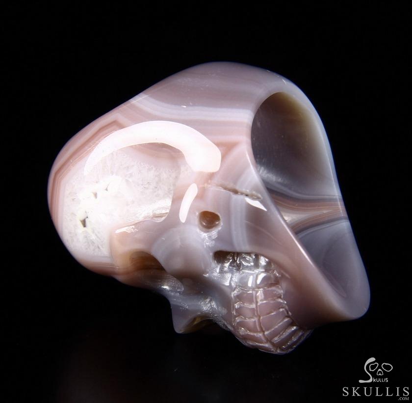 The Poetic Dreamer - US size 8 Mozambique Agate Hand Carved Crystal Skull Ring, Crystal Healing Skull Jewelry, for Women & Men The Poetic Dreamer - US size 8 Mozambique Agate Hand Carved Crystal Skull Ring, Crystal Healing Skull Jewelry, for Women & Men