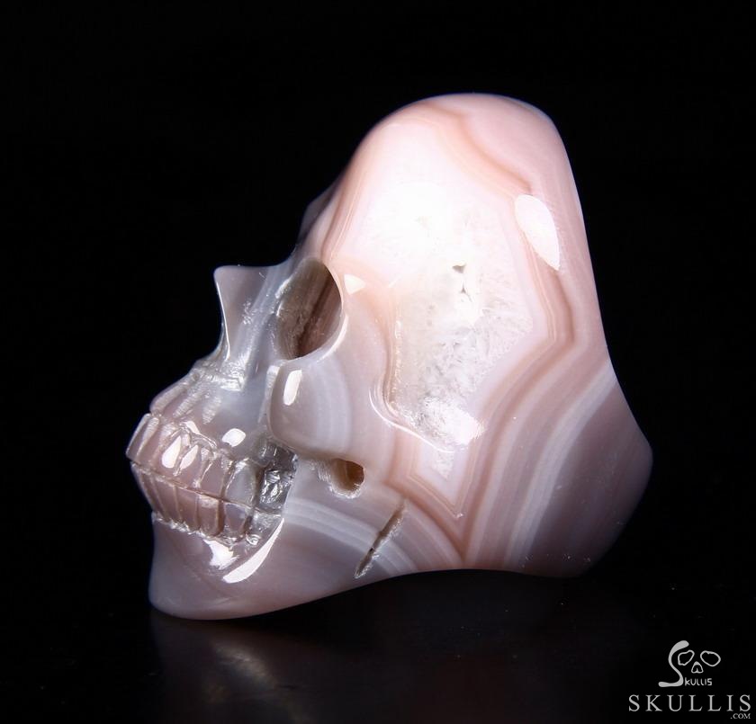 The Poetic Dreamer - US size 8 Mozambique Agate Hand Carved Crystal Skull Ring, Crystal Healing Skull Jewelry, for Women & Men The Poetic Dreamer - US size 8 Mozambique Agate Hand Carved Crystal Skull Ring, Crystal Healing Skull Jewelry, for Women & Men