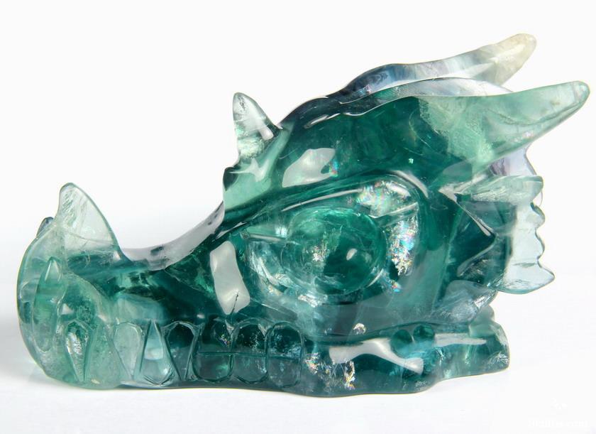 Nice Gemstone Huge 5.5" Fluorite Carved Crystal Skull Nice Gemstone Huge 5.5" Fluorite Carved Crystal Skull