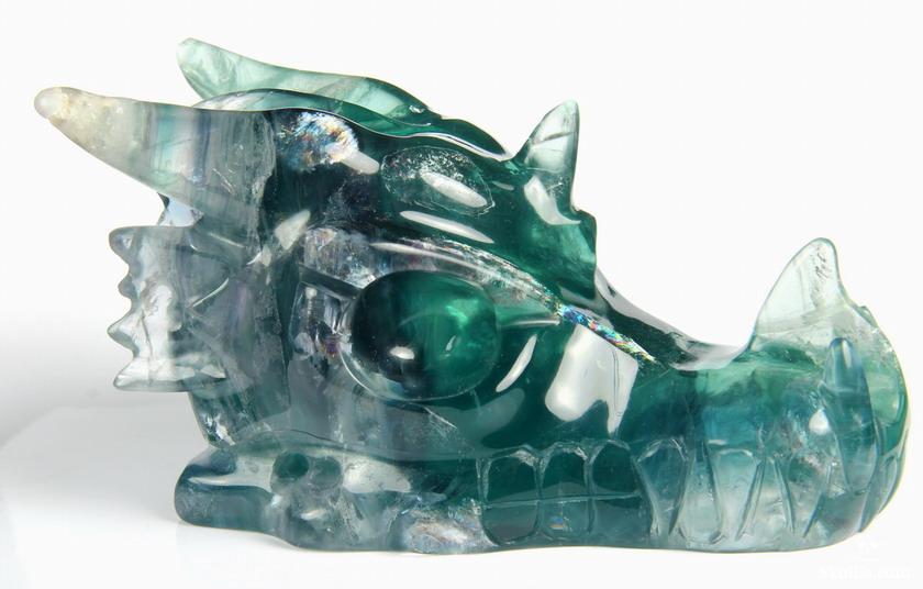 Nice Gemstone Huge 5.5" Fluorite Carved Crystal Skull Nice Gemstone Huge 5.5" Fluorite Carved Crystal Skull