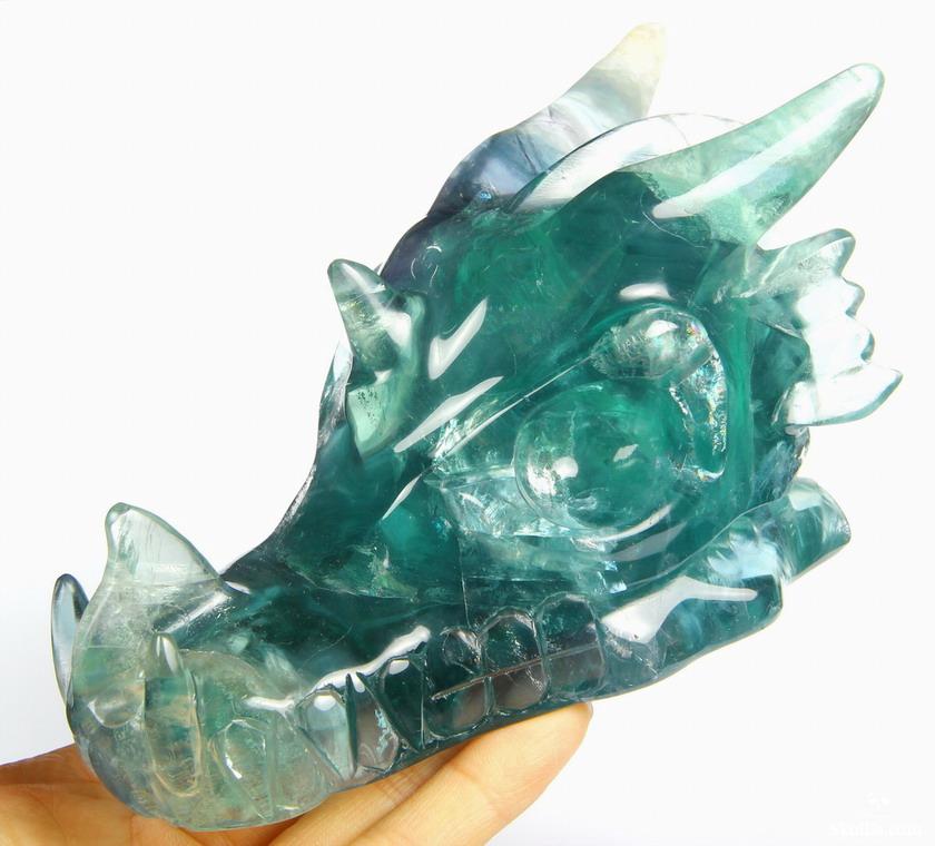 Nice Gemstone Huge 5.5" Fluorite Carved Crystal Skull Nice Gemstone Huge 5.5" Fluorite Carved Crystal Skull
