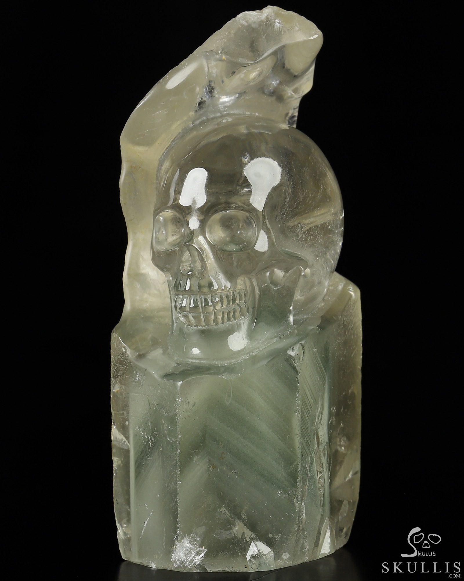 3.5" Phantom Quartz Rock Carved Crystal Skull - Skullis Gemstone ...