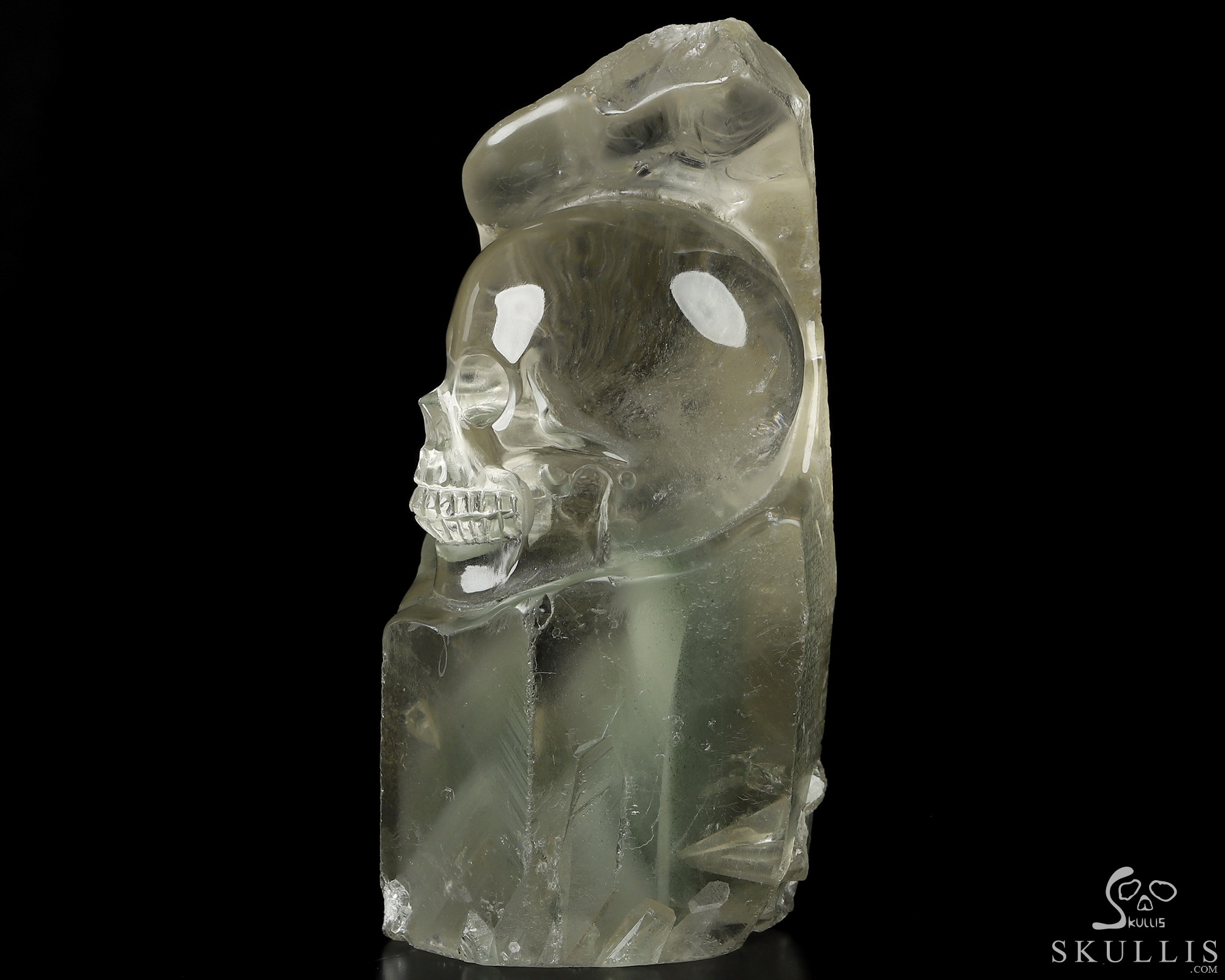 3.5" Phantom Quartz Rock Carved Crystal Skull - Skullis Gemstone ...