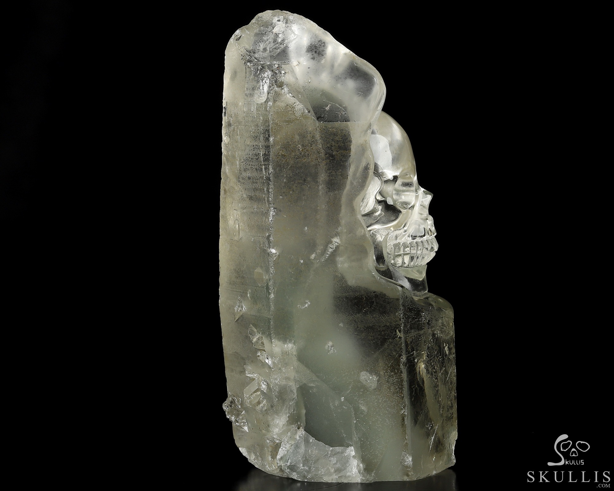 3.5" Phantom Quartz Rock Carved Crystal Skull - Skullis Gemstone ...