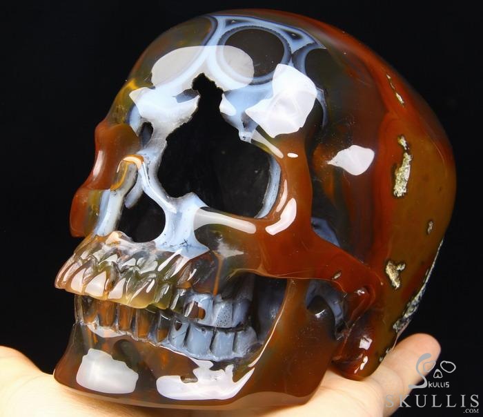 Nice Unique Geode Huge 5.0" Agate Carved Crystal Skull Nice Unique Geode Huge 5.0" Agate Carved Crystal Skull