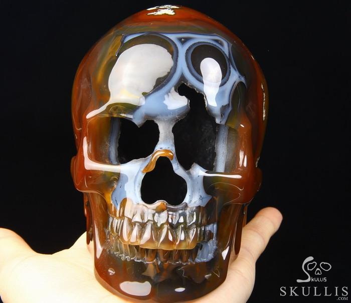 Nice Unique Geode Huge 5.0" Agate Carved Crystal Skull Nice Unique Geode Huge 5.0" Agate Carved Crystal Skull