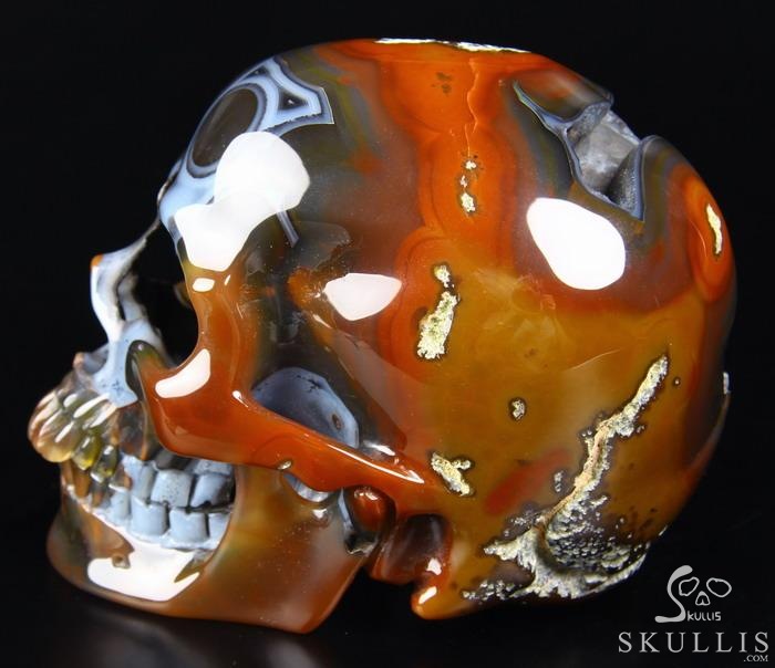 Nice Unique Geode Huge 5.0" Agate Carved Crystal Skull Nice Unique Geode Huge 5.0" Agate Carved Crystal Skull
