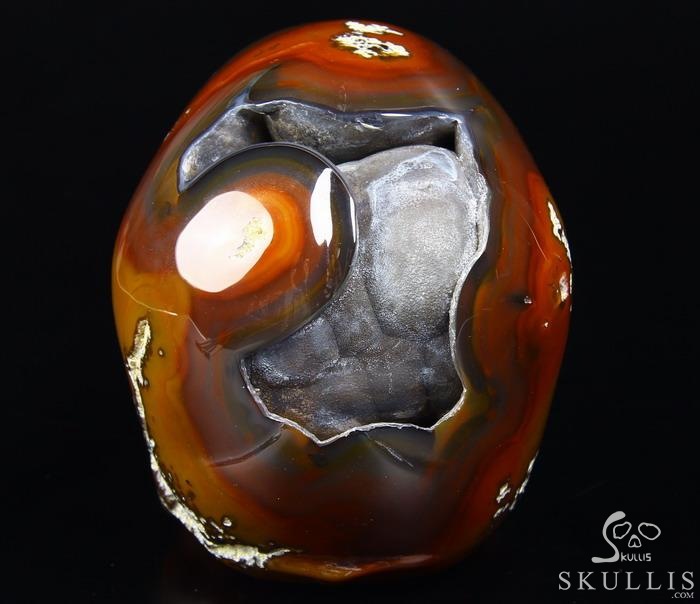Nice Unique Geode Huge 5.0" Agate Carved Crystal Skull Nice Unique Geode Huge 5.0" Agate Carved Crystal Skull