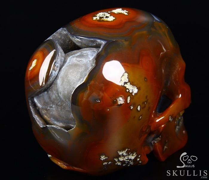 Nice Unique Geode Huge 5.0" Agate Carved Crystal Skull Nice Unique Geode Huge 5.0" Agate Carved Crystal Skull