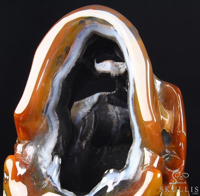 Nice Unique Geode Huge 5.0" Agate Carved Crystal Skull Nice Unique Geode Huge 5.0" Agate Carved Crystal Skull