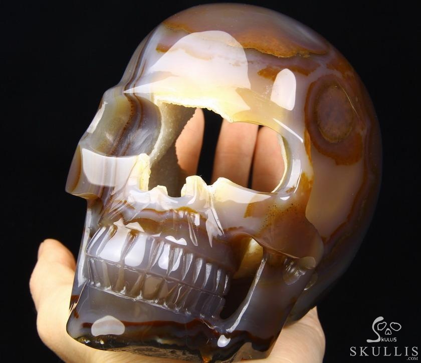 Nice Unique Huge 5.6" Agate Geode Carved Crystal Skull Nice Unique Huge 5.6" Agate Geode Carved Crystal Skull