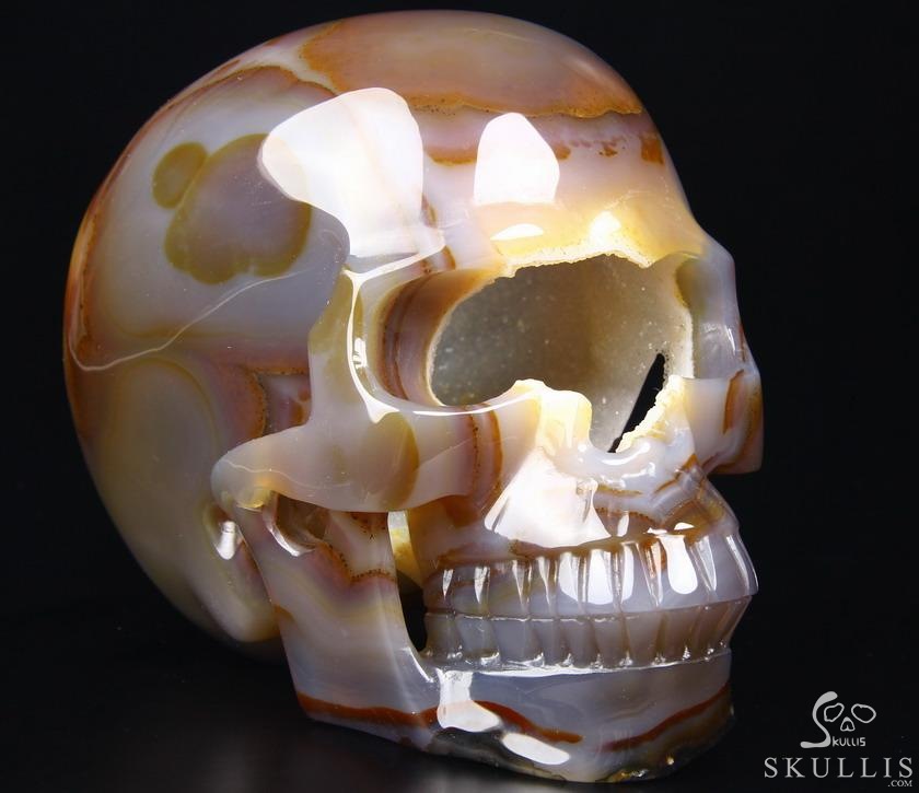 Nice Unique Huge 5.6" Agate Geode Carved Crystal Skull Nice Unique Huge 5.6" Agate Geode Carved Crystal Skull