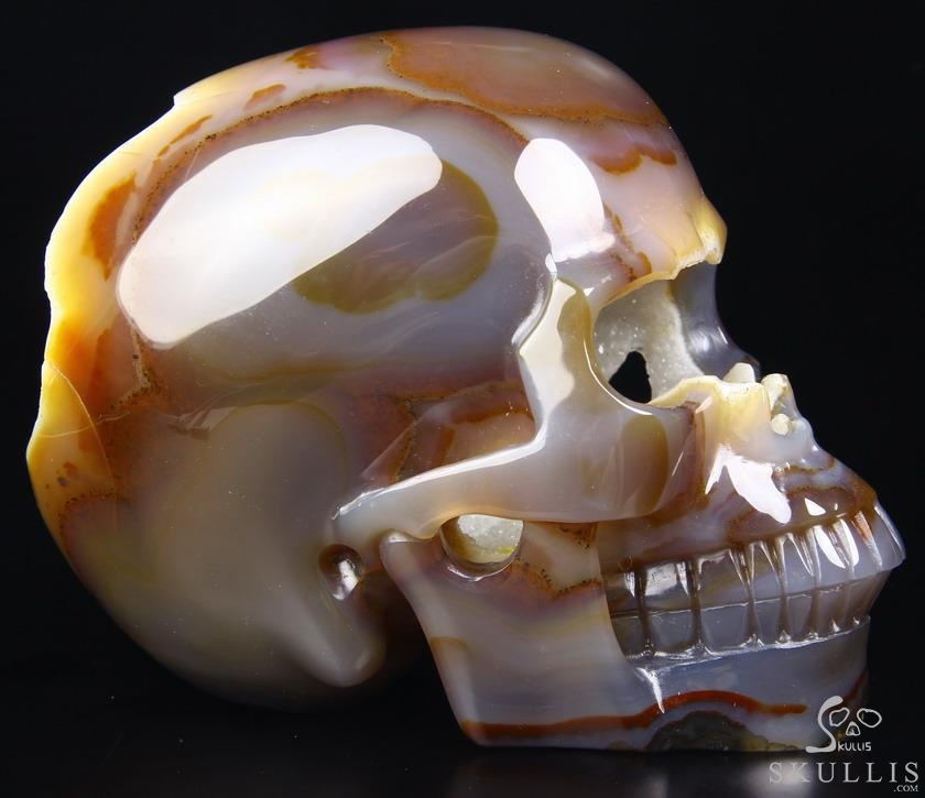 Nice Unique Huge 5.6" Agate Geode Carved Crystal Skull Nice Unique Huge 5.6" Agate Geode Carved Crystal Skull