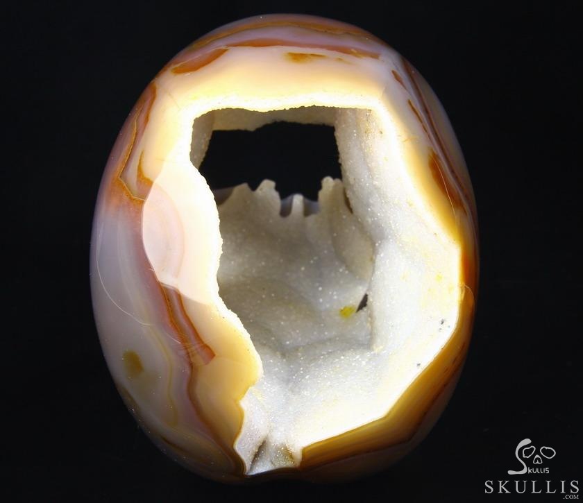 Nice Unique Huge 5.6" Agate Geode Carved Crystal Skull Nice Unique Huge 5.6" Agate Geode Carved Crystal Skull