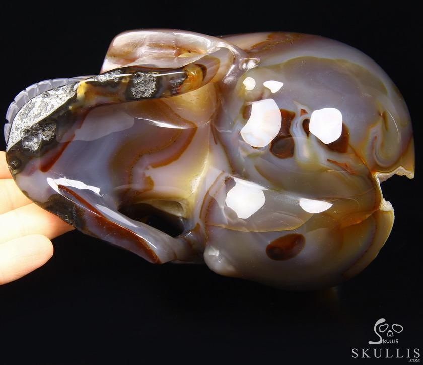 Nice Unique Huge 5.6" Agate Geode Carved Crystal Skull Nice Unique Huge 5.6" Agate Geode Carved Crystal Skull