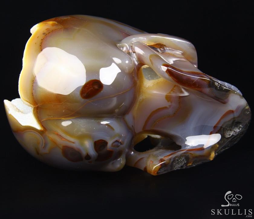 Nice Unique Huge 5.6" Agate Geode Carved Crystal Skull Nice Unique Huge 5.6" Agate Geode Carved Crystal Skull