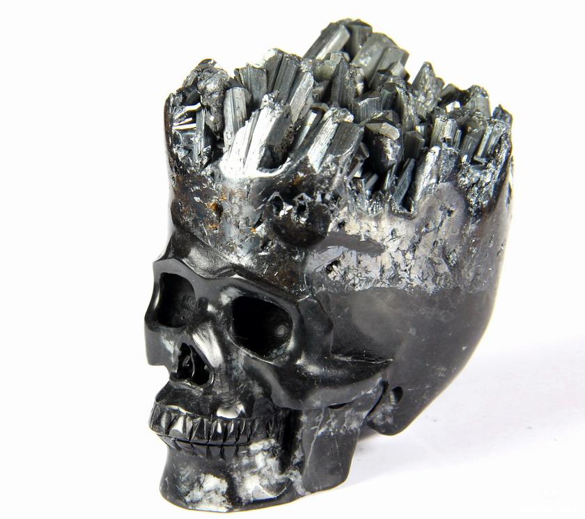 Nice Mineral 2.6" Stibnite Carved Crystal Skull Nice Mineral 2.6" Stibnite Carved Crystal Skull