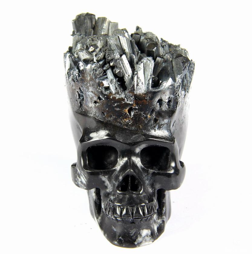 Nice Mineral 2.6" Stibnite Carved Crystal Skull Nice Mineral 2.6" Stibnite Carved Crystal Skull