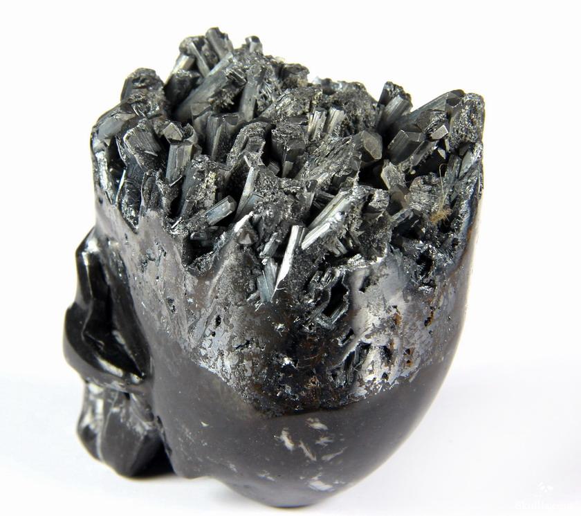 Nice Mineral 2.6" Stibnite Carved Crystal Skull Nice Mineral 2.6" Stibnite Carved Crystal Skull