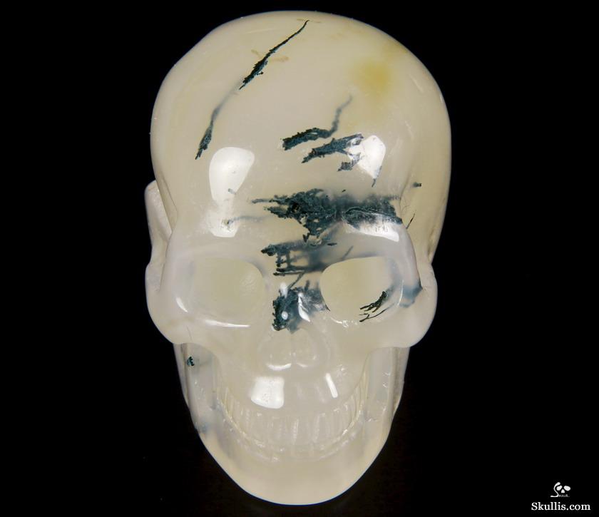 Nice 2.0" Green Moss Agate Geode Carved Crystal Skull Nice 2.0" Green Moss Agate Geode Carved Crystal Skull