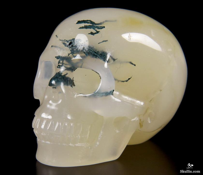 Nice 2.0" Green Moss Agate Geode Carved Crystal Skull Nice 2.0" Green Moss Agate Geode Carved Crystal Skull