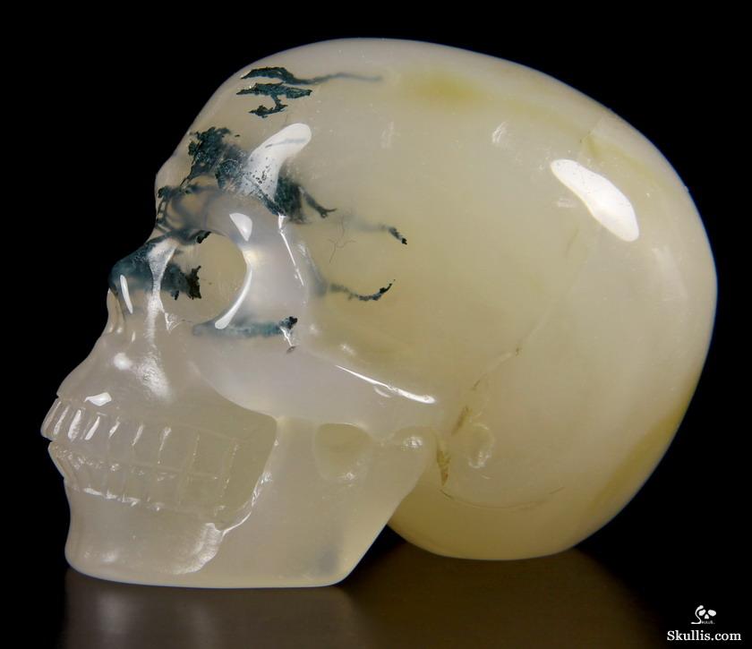 Nice 2.0" Green Moss Agate Geode Carved Crystal Skull Nice 2.0" Green Moss Agate Geode Carved Crystal Skull
