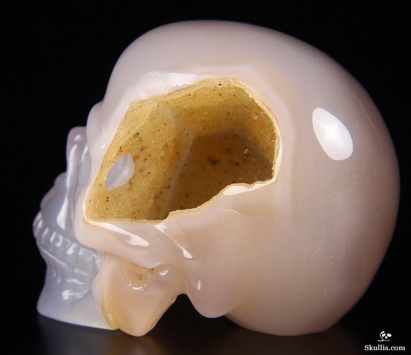 Nice 2.5" Agate Geode Carved Crystal Skull, Realistic Nice 2.5" Agate Geode Carved Crystal Skull, Realistic