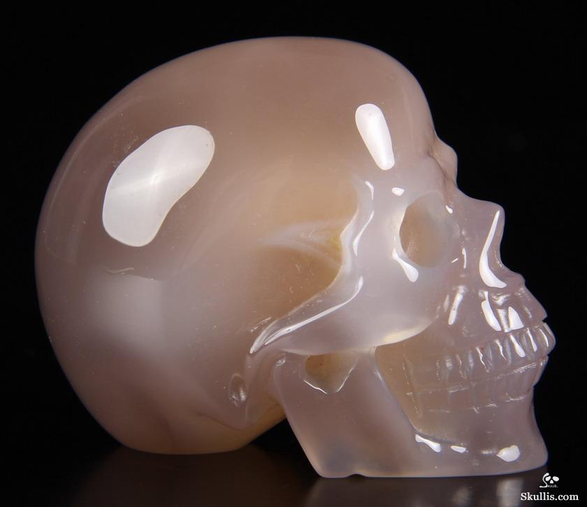 Nice 2.5" Agate Geode Carved Crystal Skull, Realistic Nice 2.5" Agate Geode Carved Crystal Skull, Realistic